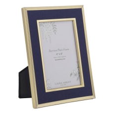 Laura Ashley Harrison Brass & Dark Blue Photo Frame 4x6"