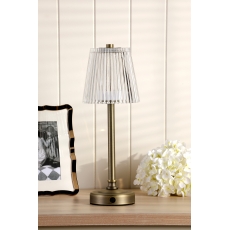 Laura Ashley Matt Antique Brass with Ribbed Glass Table Lamp