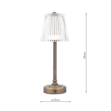 Laura Ashley Matt Antique Brass with Ribbed Glass Table Lamp