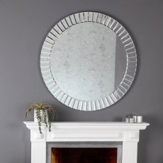 Laura Ashley Capri Large Bevelled Round Mirror 100cm