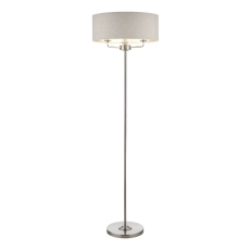 Laura Ashley Sorrento 3 Light Floor Lamp Satin Nickel With Shade