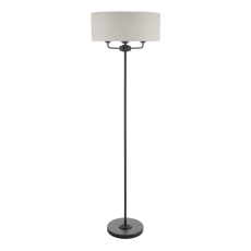 Laura Ashley Sorrento 3 Light Floor Lamp Matt Black With Shade