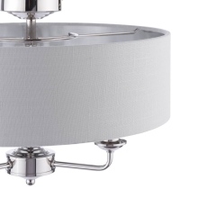 Laura Ashley Sorrento 3 Arm Semi Flush Polished Nickel With Silver Shade