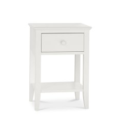 Alaska White 1 Drawer Bedside Table