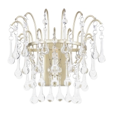 Laura Ashley Willow Wall Light Satin Champagne & Crystal