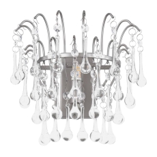 Laura Ashley WIllow Wall Light Satin Pewter & Crystal