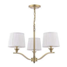 Laura Ashley Hemsley 3 Light Pendant Matt Antique Brass With Shade