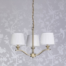 Laura Ashley Hemsley 3 Light Pendant Matt Antique Brass With Shade