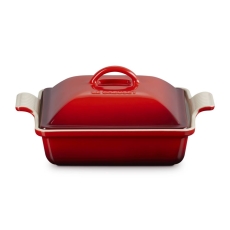 Le Creuset Heritage Square Dish With Lid Cerise 23cm