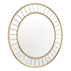 Laura Ashley Clemence Small Round Gold Leaf Mirror 50cm