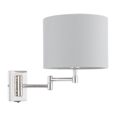 Laura Ashley Marlowe Wall Light Polished Nickel With Shade