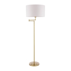 Laura Ashley Marlowe Floor Lamp Antique Brass With Shade