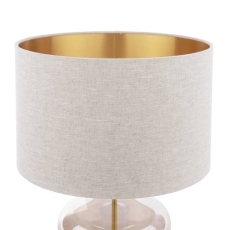 Laura Ashley Ockley Touch Table Lamp Antique Brass & Champagne With Shade