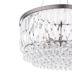 Laura Ashley Rhosil Grande 4 Light Pendant Crystal & Aged Pewter