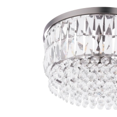 Laura Ashley Rhosil 3 Light Semi Flush Crystal & Aged Pewter