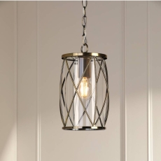 Laura Ashley Beckworth Ceiling Lantern Antique Brass & Glass