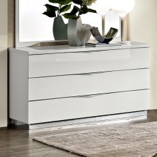 Havana 3 Drawer Chest White Gloss