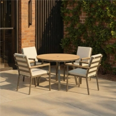 Torino Round Dining Set With 4 Armchairs