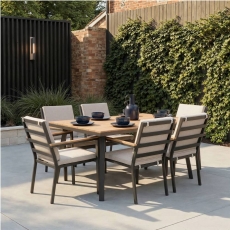 Torino Rectangular Dining Set With 6 Armchairs