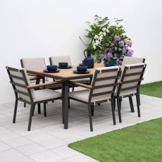 Torino Rectangular Dining Set With 6 Armchairs