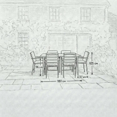 Torino Rectangular Bar Set With 6 Chairs