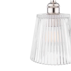 Laura Ashley Callaghan Pendant Polished Nickel & Ribbed Glass