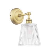 Laura Ashley Callaghan Bathroom Wall Light Matt Antique Brass & Ribbed Glass