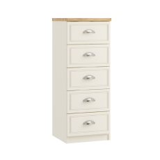 Maple 5 Drawer Narrow Chest