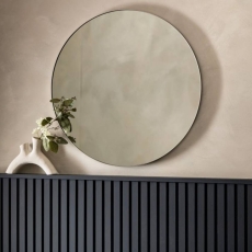 Boyton Round Mirror 80cm Black