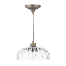 Laura Ashley Bexwell Pendant Matt Antique Brass & Glass