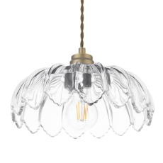 Laura Ashley Bexwell Pendant Matt Antique Brass & Glass