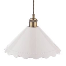 Laura Ashley Daws Pendant White Ceramic & Antique Brass