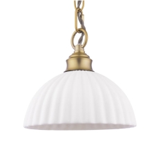 Laura Ashley Durford Pendant Matt Antique Brass & White