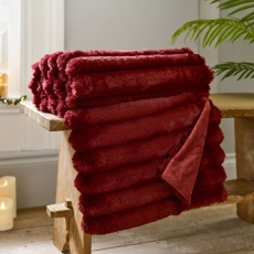 Deyongs Kenwood Faux Fur Throw 130cm x 170cm Merlot