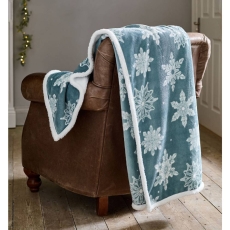Deyongs Flurry Sherpa Throw 130cm x 170cm Blue