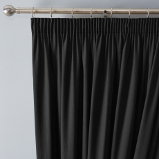 Fusion Dijon Pencil Headed Curtains Black