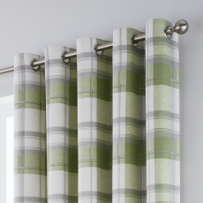 Fusion Balmoral Eyelet Headed Curtains Lined Green