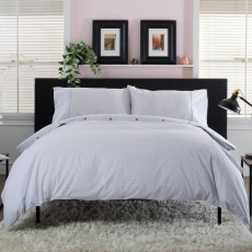 The Lyndon Company Gingham Duvet Set Grey/White