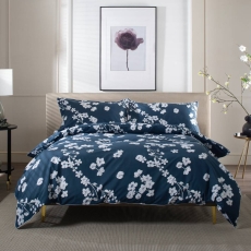 The Lyndon Company Petite Fleure Duvet Set White/Navy