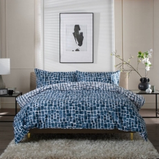 The Lyndon Company Tulle Duvet Set White/Navy