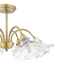 Laura Ashley Kerswell 6 Light Semi-Flush Matt Antique Brass & Glass