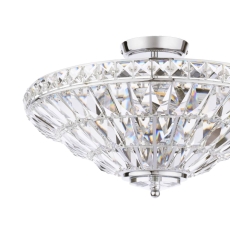 Laura Ashley Vienna 3 Light Semi-Flush Crystal & Polished Chrome