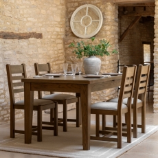 Huey Extending Dining Table 160-210cm & 4 Dining Chairs