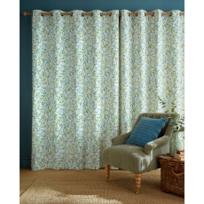 Laura Ashley Brayton Leaves Eyelet Headed Curtains Lined Multi