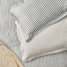 The Linen Yard Hebden/Barton Pillowcase Pair Grey