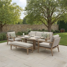 Blakeney 3 Seat Sofa With 2 Sofa Chairs, Rectangle Piston Table & Bench