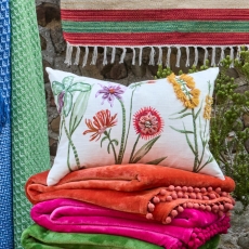 Walton & Co Embroidered Orchid 35cm x 50cm Cushion