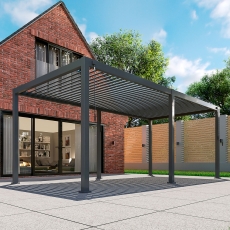 Helios 6m x 3m Rectangular Aluminium Pergola - Slate Grey