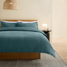 MADE Cosy Waffle Duvet Set Marine