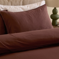 MADE Textured Cotton Duvet Set Chocolate